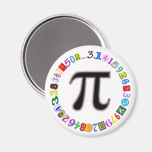 Berekende kleurrijke en vun cirkel van Pi Magneet (Voorkant / Achterkant)