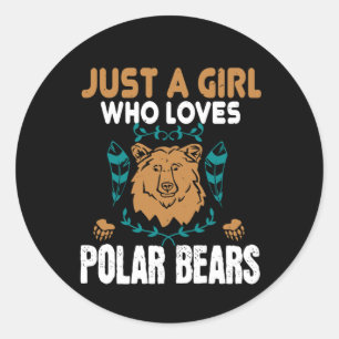 Beren - Alleen een meisje dat van Polaire Beren ho Ronde Sticker