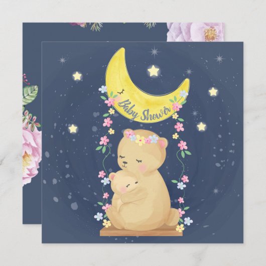 Beren Baby shower Uitnodiging (Voorkant / Achterkant)