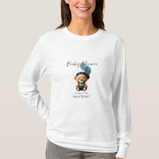Beren ballonnen Baby shower gepersonaliseerd T-shi T-shirt (Voorkant)