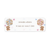 Beren ballonnen roze blauw etiket (Voorkant)