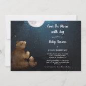 Beren boven het maan Baby shower Kaart (Voorkant)