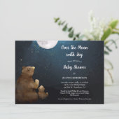 Beren boven het maan Baby shower Kaart (Staand voorkant)