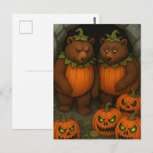 Beren Couple Kledij Briefkaart