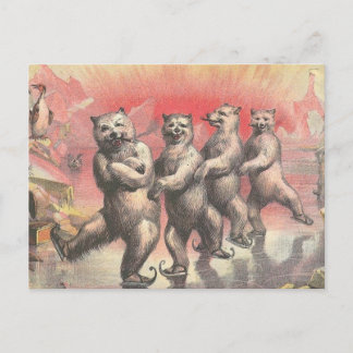 Beren dansen briefkaart
