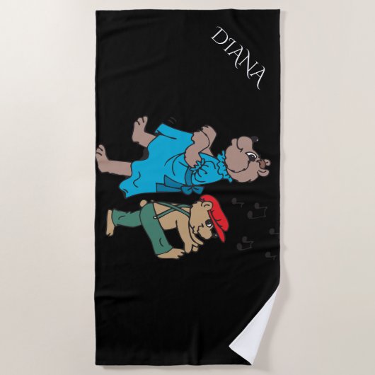 BEREN dansen strandhanddoek voor kinderen. Aangepa Strandlaken (Voorkant)