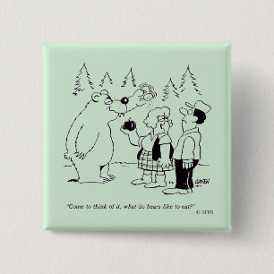 Beren diner vierkante button 5,1 cm