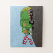 Beren Een vuilniswagen rijden Legpuzzel (Verticaal)