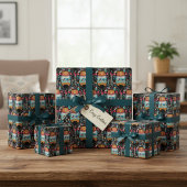 Beren en bloemen — Papierblad voor onmiddellijke v Inpakpapier Vel