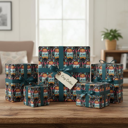 Beren en bloemen — Papierblad voor onmiddellijke v Inpakpapier Vel