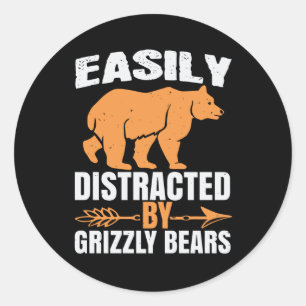 Beren - Gemakkelijk verstoord door grizzly Beren Ronde Sticker