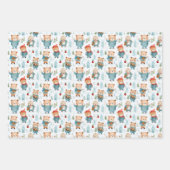 Beren geruite rustieke winterkerstpatroon inpakpapier vel (Voorkant 3)