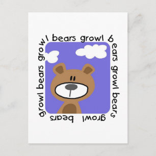Beren Growl Tshirts en cadeaus Briefkaart