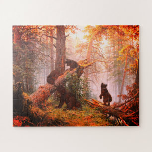 Beren in een dennenbos legpuzzel