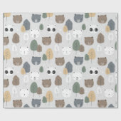 Beren in het Beer van het bospatroon Panda Teddy P Cadeaupapier (Vlak)