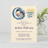 Beren in het Moonlight Boy Baby shower Welkom Kaart (Staand voorkant)