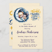 Beren in het Moonlight Boy Baby shower Welkom Kaart (Voorkant / Achterkant)