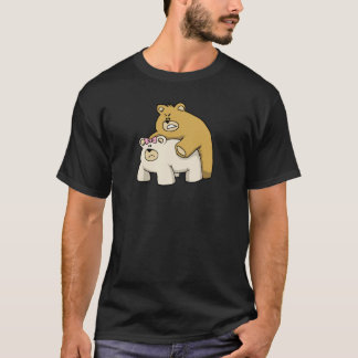 beren knuffelen zwart t-shirt