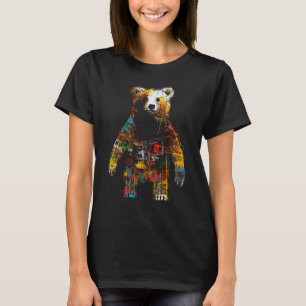 Beren kunstwerk - Animal Motif Art Beer T-shirt