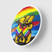 Beren Love Couple LGBT Rainbow Flag Ronde Klok (Hoek)