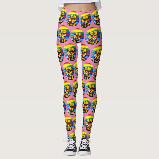 Beren Love Couple LGBT Rainbow Leggings (Voorkant)