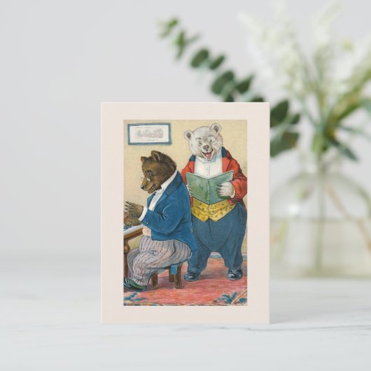 "Beren maken muziek" Briefkaart (Staand voorkant)