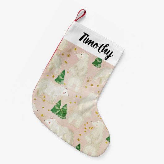 Beren met kerst in het Evergreen Forest Kleine Kerstsok (Voorkant (Hangend))