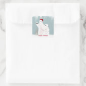 Beren met kerstpolen vierkante sticker (Tas)