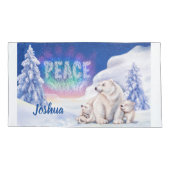 Beren met kerstpooier voor de koning van kinderen kussensloop (Achterkant)