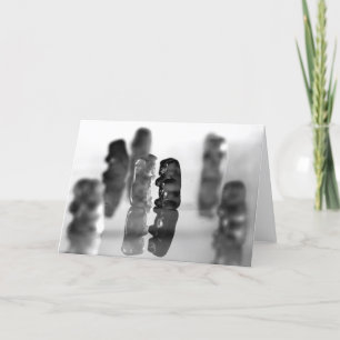 Beren met zwarte en witte gummie kaart