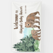 Beren Neutrale Waterverf Baby shower Spandoek (Verticaal)