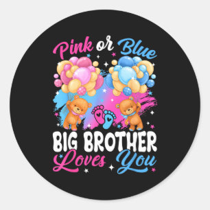 Beren Nk Of Blauwe Grote Broer Houdt Van Jou Gesla Ronde Sticker