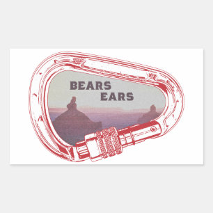 Beren oorlogen klimmen Carabiner Rechthoekige Sticker