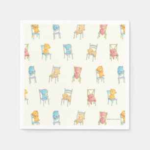 Beren op het patroon van stoelen servetten