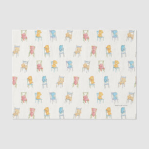 Beren op het patroon van stoelen tissuepapier