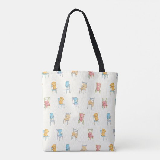 Beren op het patroon van stoelen tote bag (Achterkant)