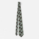 Beren op Marbled Blue/Tan Necktie Stropdas (Achterkant)