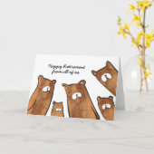 Beren pensioenkaart kaart (Gele Bloem)