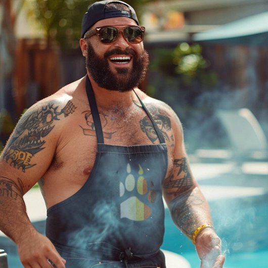 Beren pootstreep schort