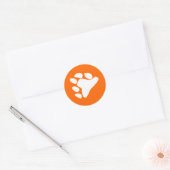 BEREN POOTSYMBOOL WIT RONDE STICKER (Envelop)