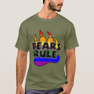 Beren Regeert Zwart op Regenboogpoot - HEET! T-shirt