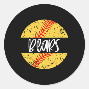 Beren Softll Team Mascotte School Spirit Wedstrijd Ronde Sticker