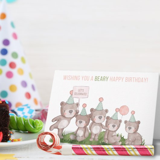 Beren van de schattige Partij Birthday Kaart