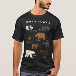 Beren Van De Wereld Grizzlybeer Panda Zwarte T-shirt