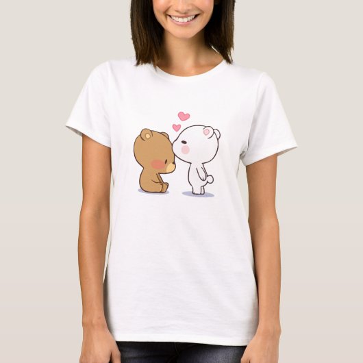 beren van melk en mocha t-shirt (Voorkant)