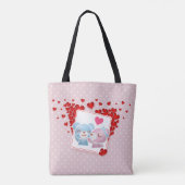 Beren zoenen met liefdesharten overal draagtas (Achterkant)
