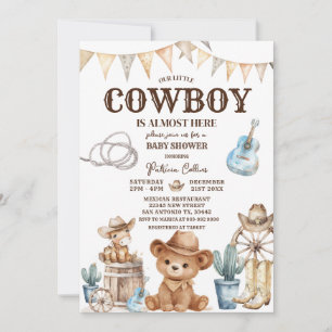 Berend Onze Kleine Cowboy Wild West Baby Shower Kaart