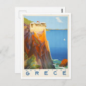 berg Athos, Griekenland, Reisposter Briefkaart (Voorkant / Achterkant)