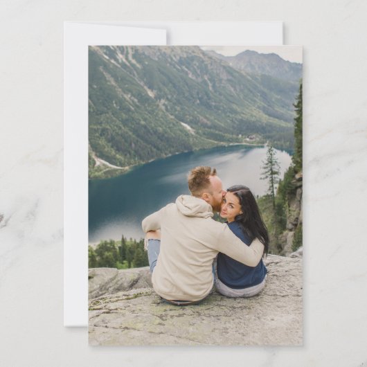 Berg Avontuur Bruiloft Foto Bewaar Datum Save The Date (Achterkant)