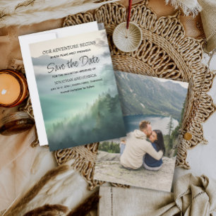 Berg Avontuur Huwelijksfoto Datum Opslaan Save The Date